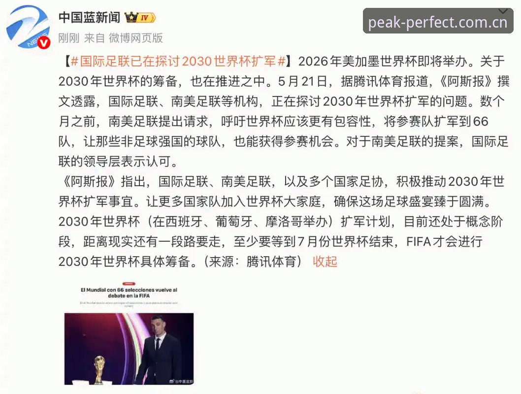 完美体育流畅观赛 2030世界杯扩军至66队操作教程:中国足球机遇深度分析